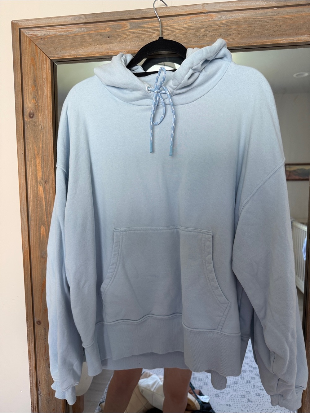 Daily Drills Oversized Paracord Hoodie- Powder with Monochrome Patch